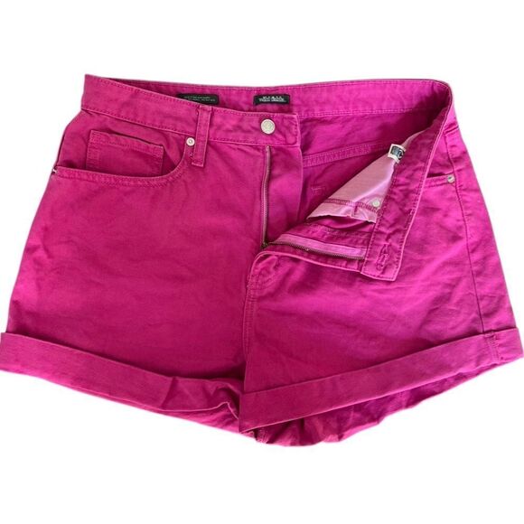 Wild Fable Highest Rise Mom Jean Shorts Size 14/32 Pink Fuchsia Rolled Hem - Picture 11 of 15